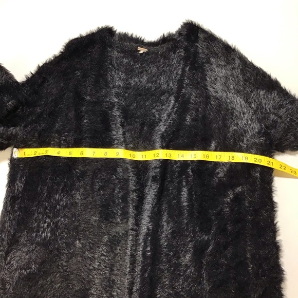 Free People Black Faux Fur Fuzzy Cardigan - Picture 10 of 11